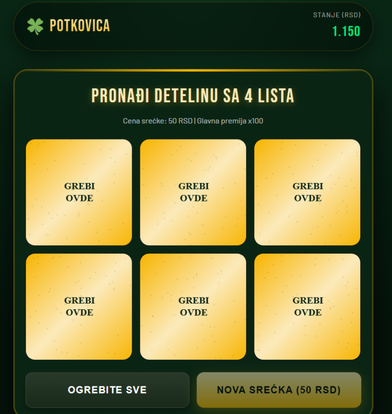 GREBALICA BESPLATNA ONLINE IGRICA DETELINA SA 4 LISTA