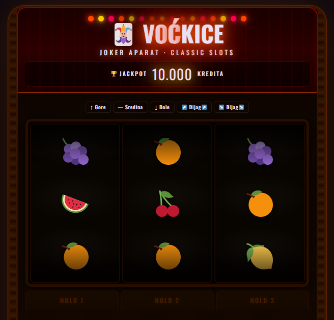 Klasične voćkice slot aparat igrica besplatna online